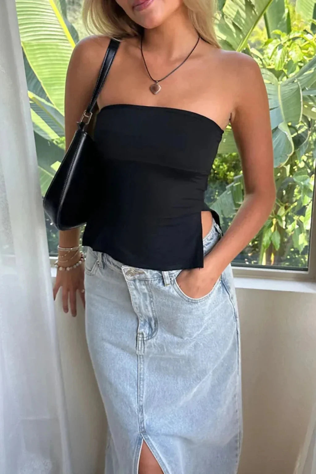 Top Bardot con Aberturas Laterales