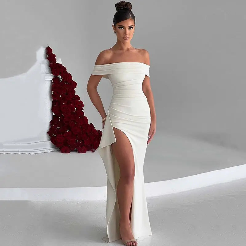 Vestido Luisa Largo con Escote Bardot