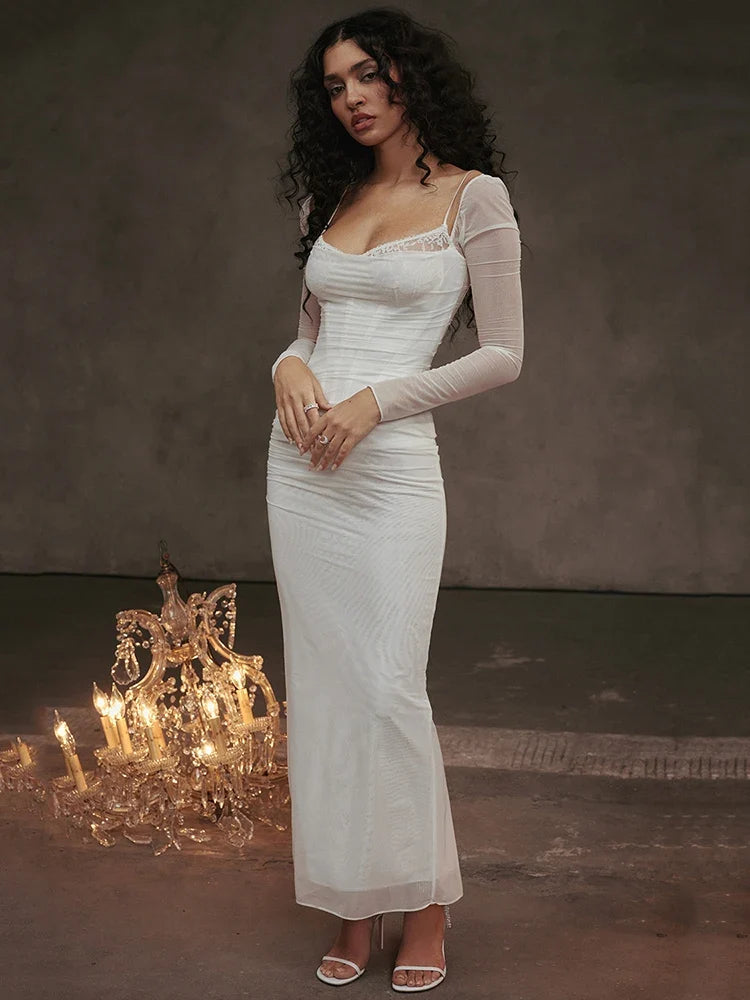 Vestido Elisa con Mangas de Tul
