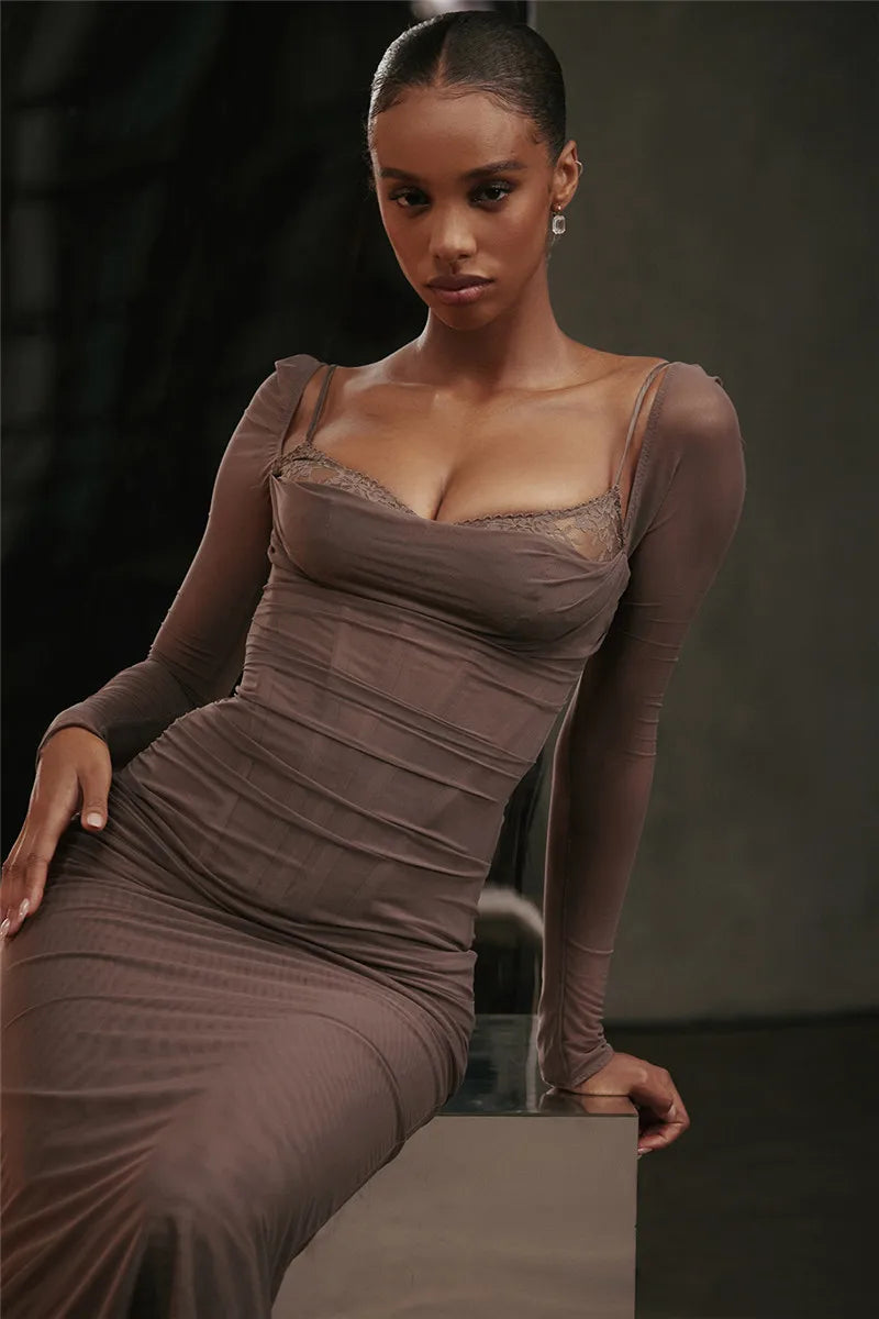 Vestido Elisa con Mangas de Tul