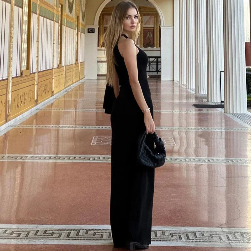 Vestido Largo Asimétrico con Lazo Escultural