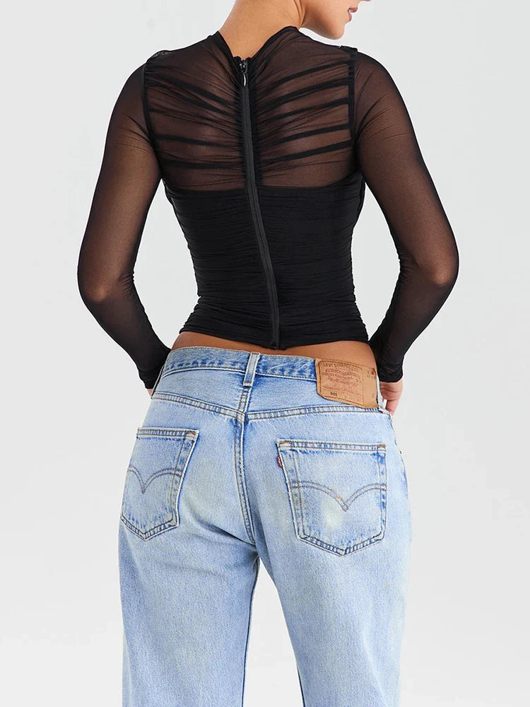 Top de Malla Semitransparente