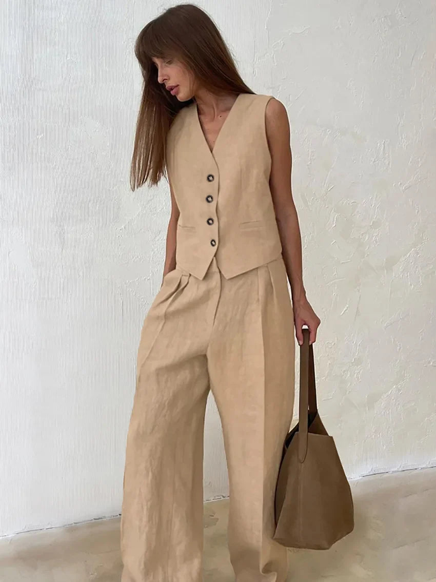 Conjunto Rocío de Chaleco Sastre y Pantalón Largo
