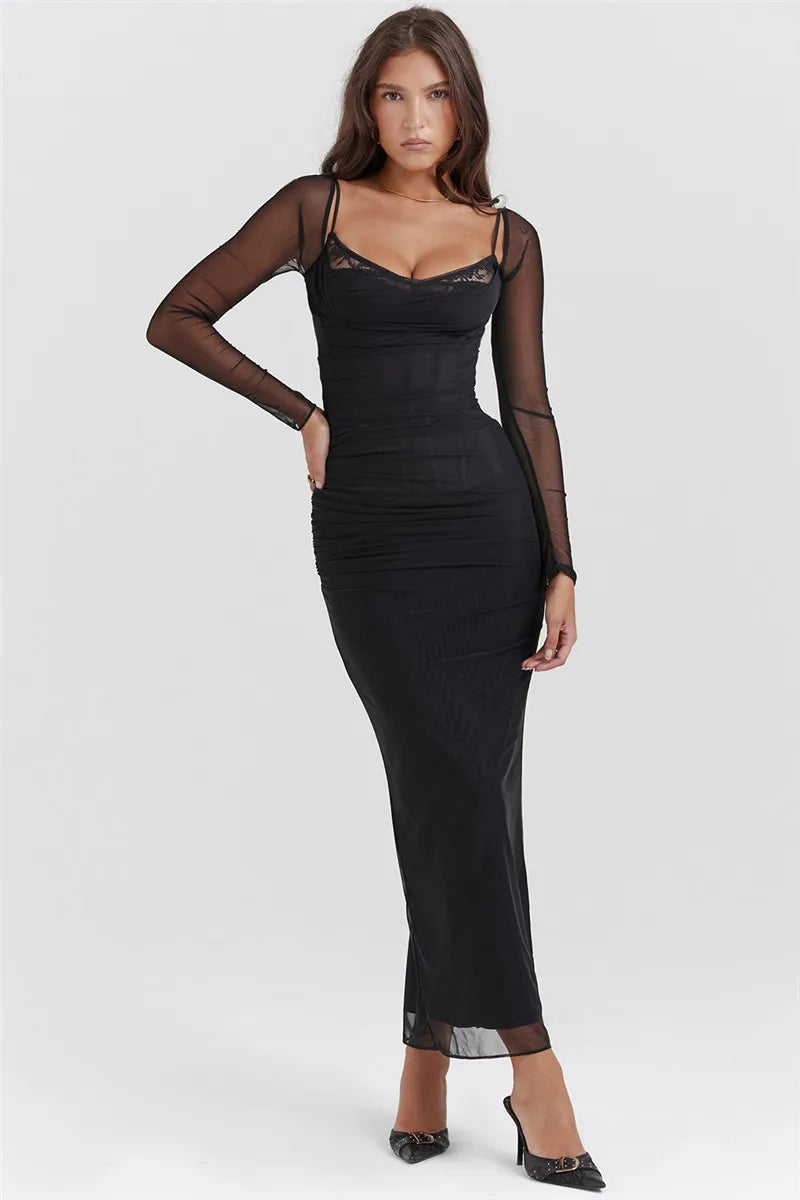 Vestido Elisa con Mangas de Tul