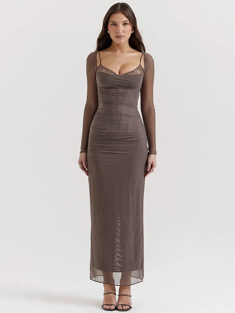 Vestido Elisa con Mangas de Tul