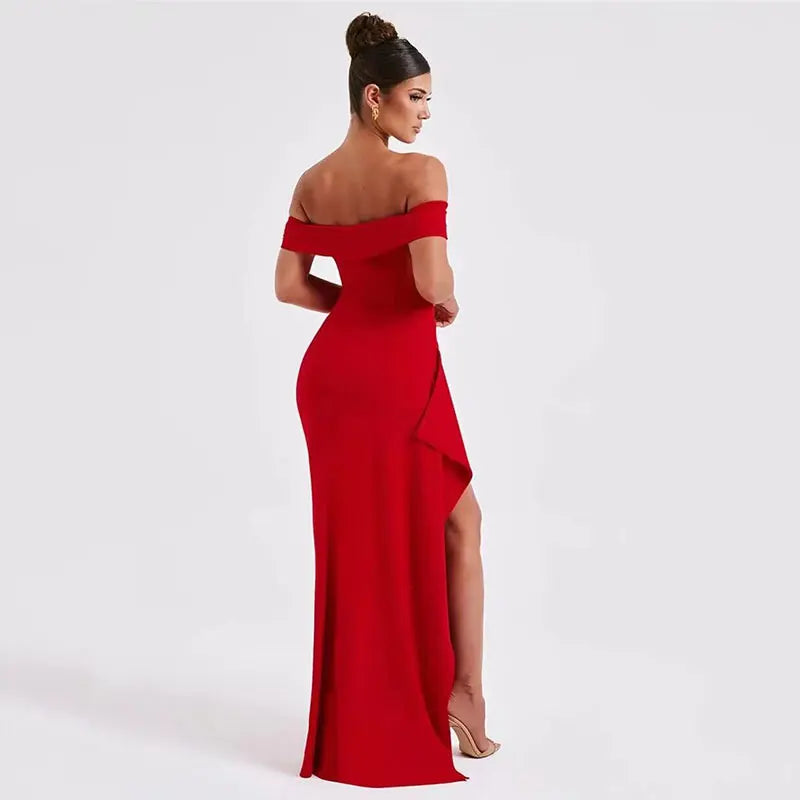 Vestido Luisa Largo con Escote Bardot