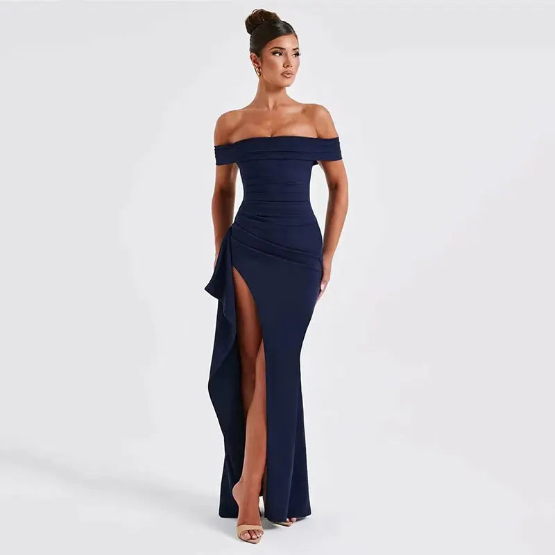 Vestido Luisa Largo con Escote Bardot