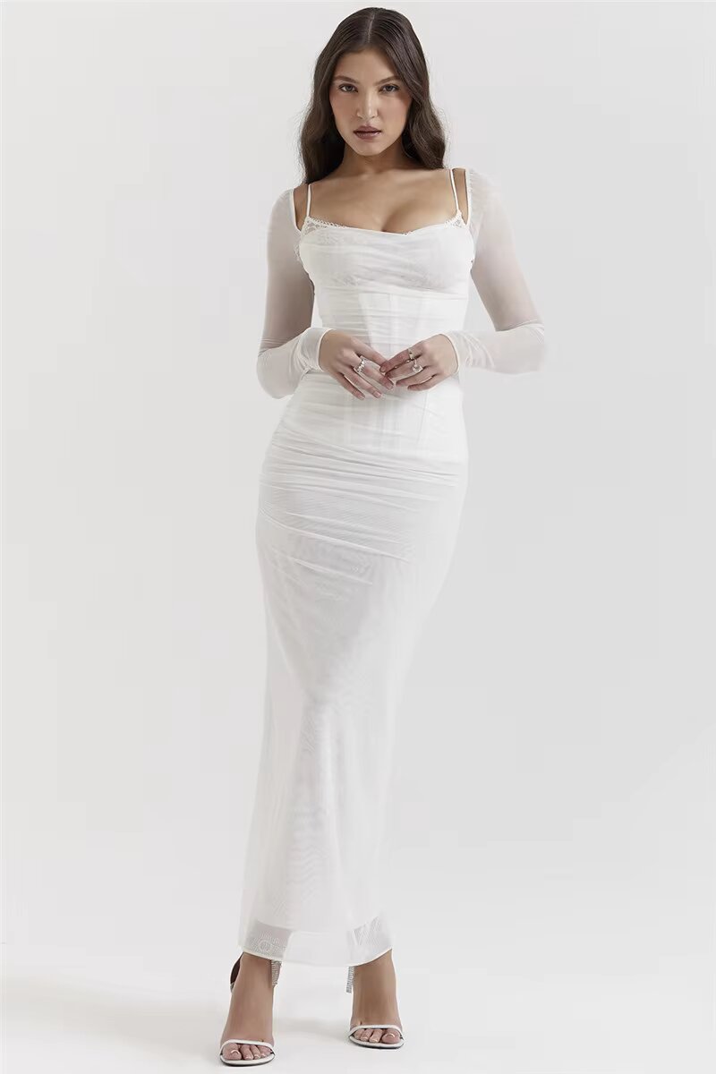 Vestido Elisa con Mangas de Tul