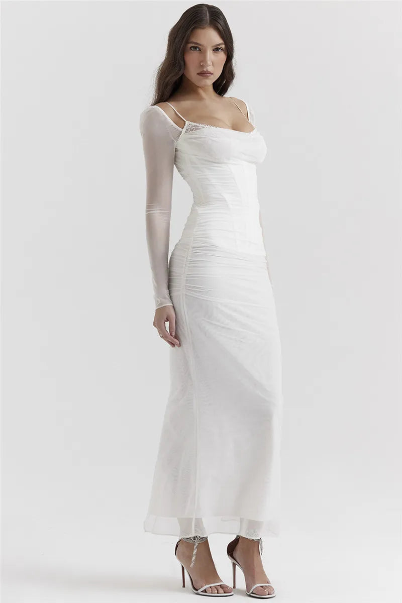 Vestido Elisa con Mangas de Tul
