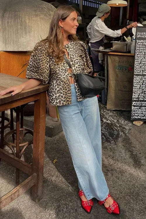 Camisa Leopardo de Corte Fluido