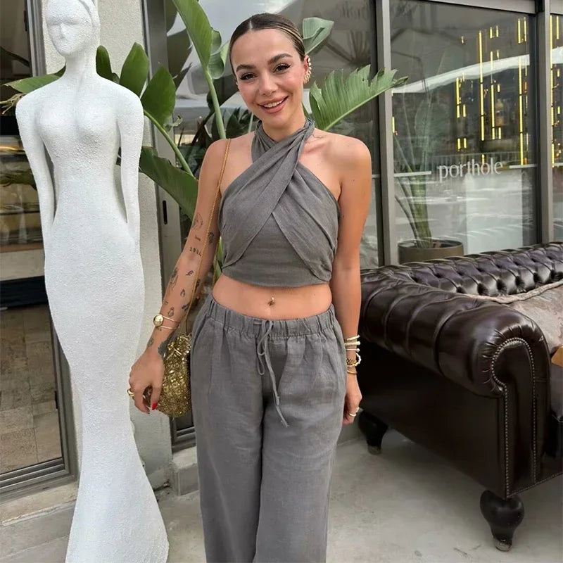 Top Cruzado con Lazada Trasera