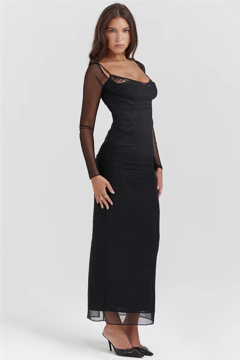 Vestido Elisa con Mangas de Tul