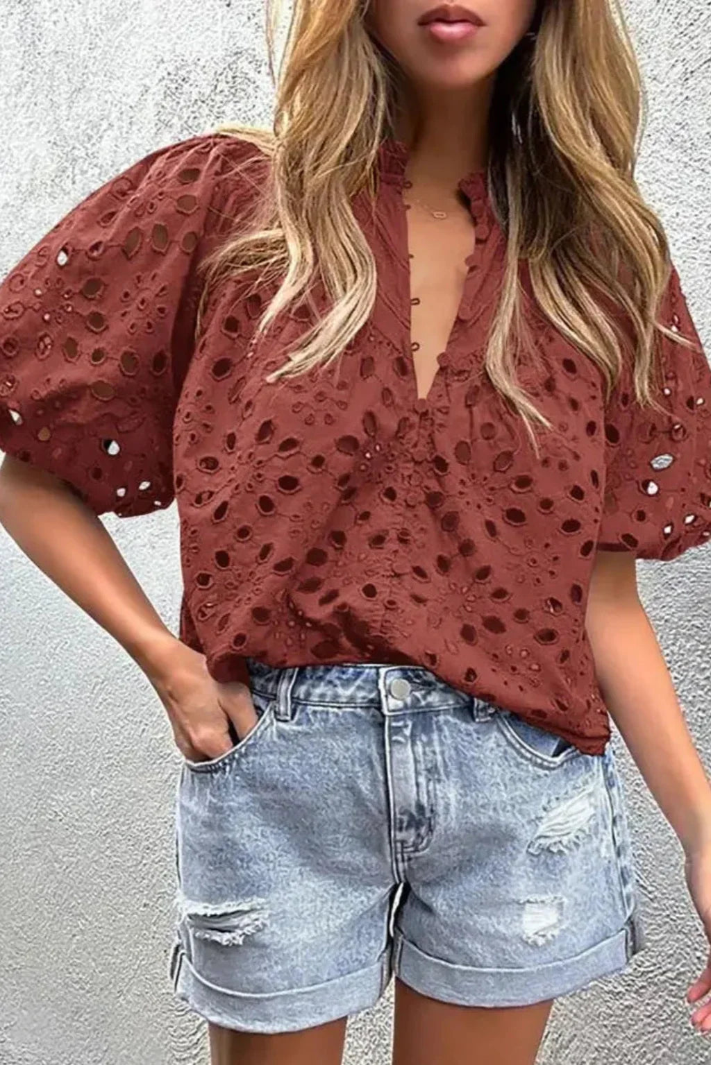 Camisa Floral con Manga Volumen