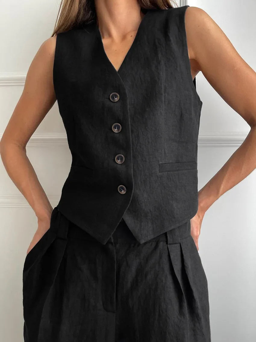 Conjunto Rocío de Chaleco Sastre y Pantalón Largo