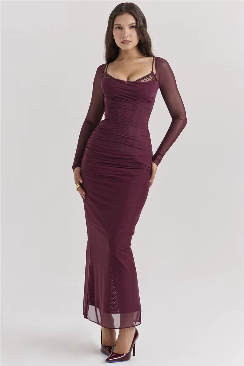 Vestido Elisa con Mangas de Tul