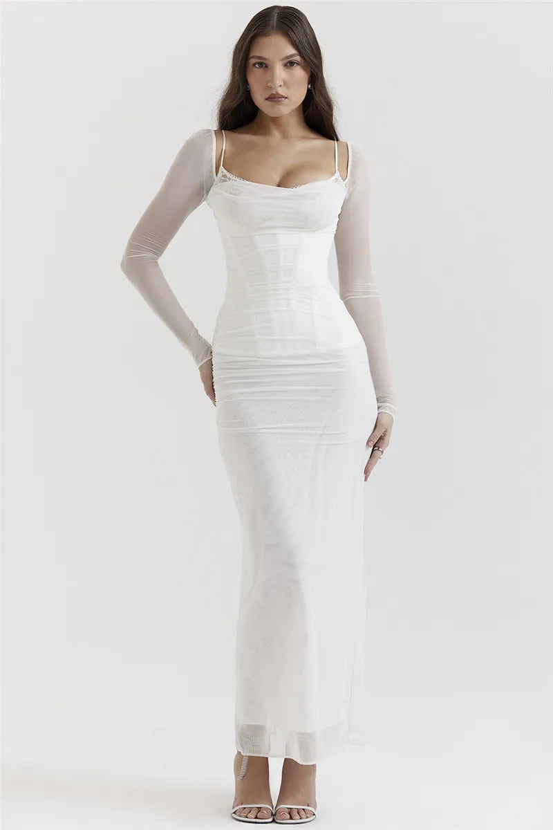 Vestido Elisa con Mangas de Tul