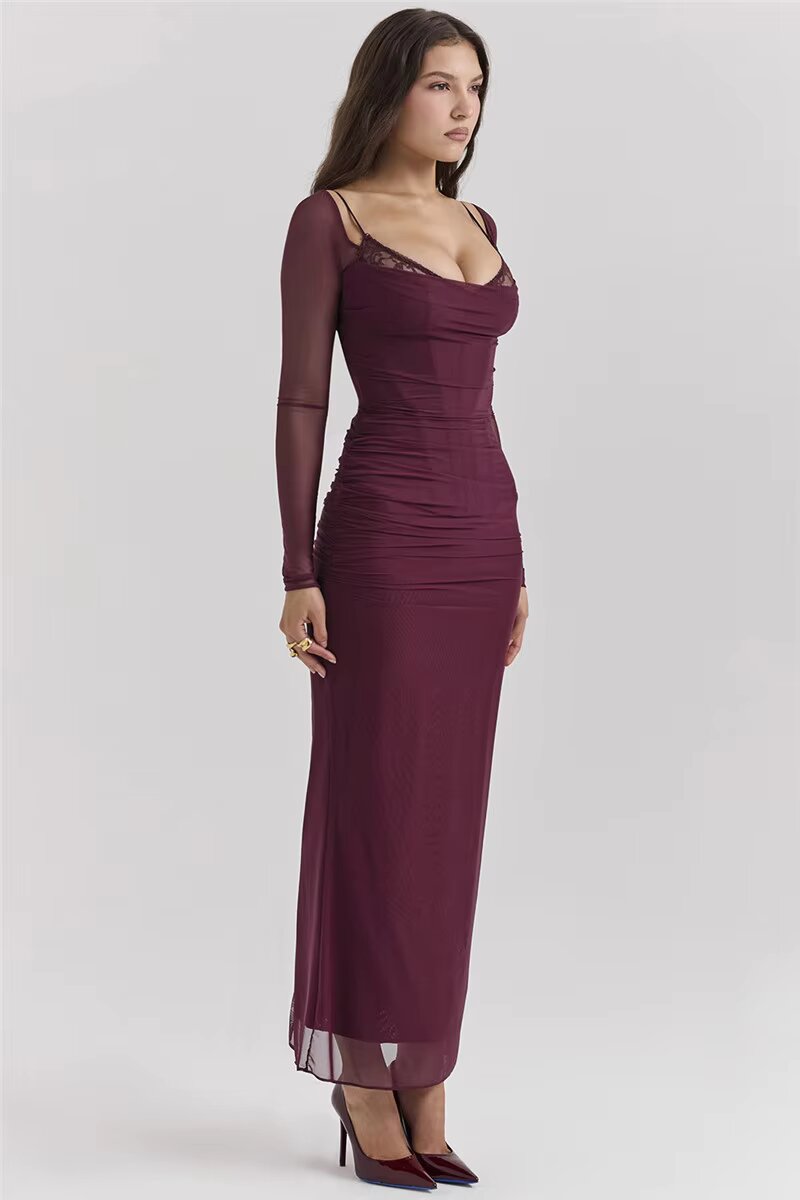 Vestido Elisa con Mangas de Tul