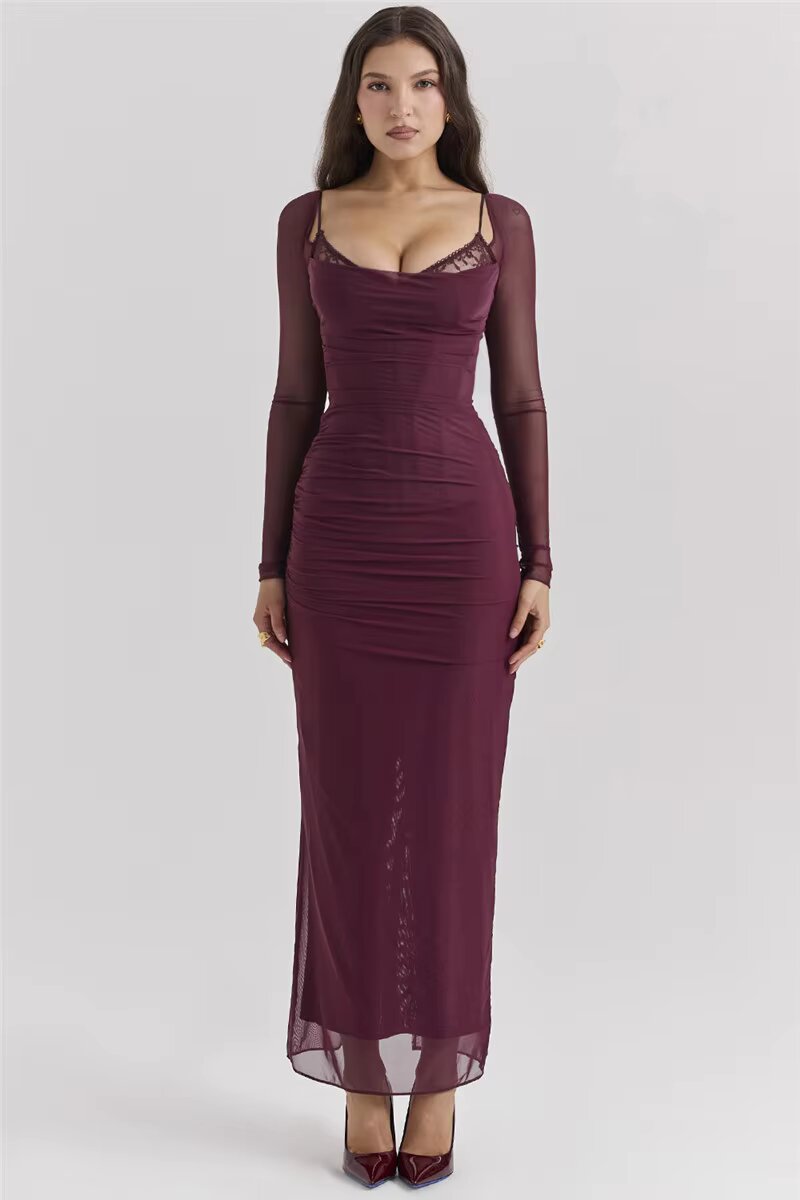 Vestido Elisa con Mangas de Tul