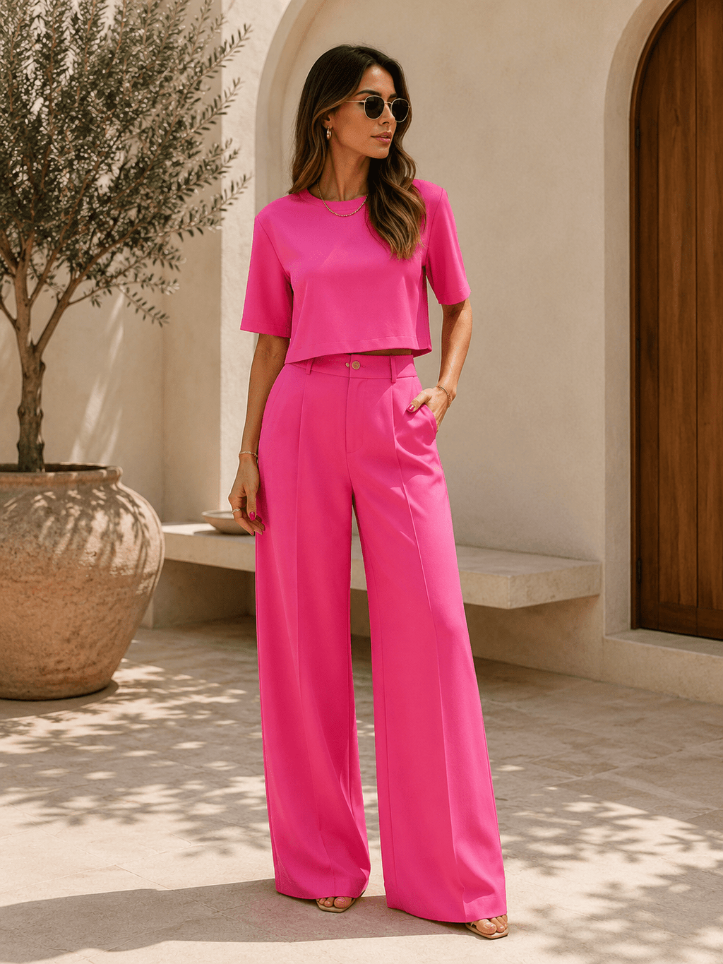 Conjunto Isabelle de Pantalón y Camiseta Fluida