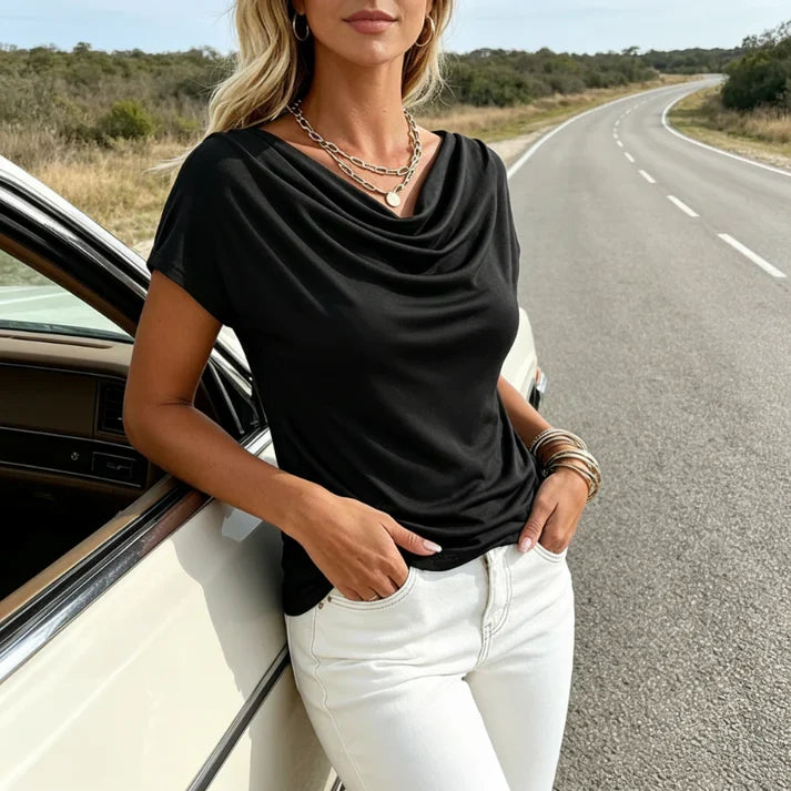 Blusa Aitana de Cuello Drapeado
