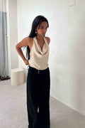 Top Halter Drapeado Satinado